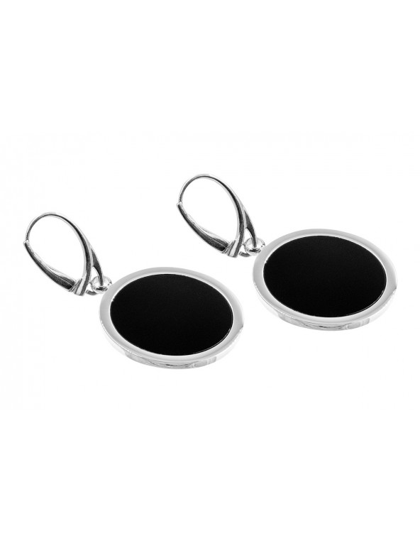 Modern large earrings made of silver and stainless steel