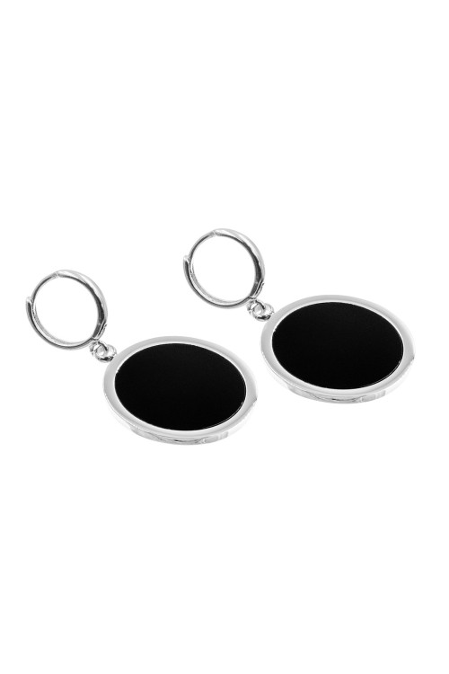 Modern large earrings made of silver and stainless steel
