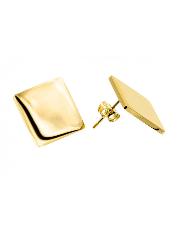 Gold square earrings made of gold-plated stainless steel