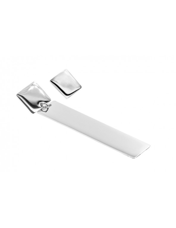 Stainless steel earrings – asymmetrical square and rectangle