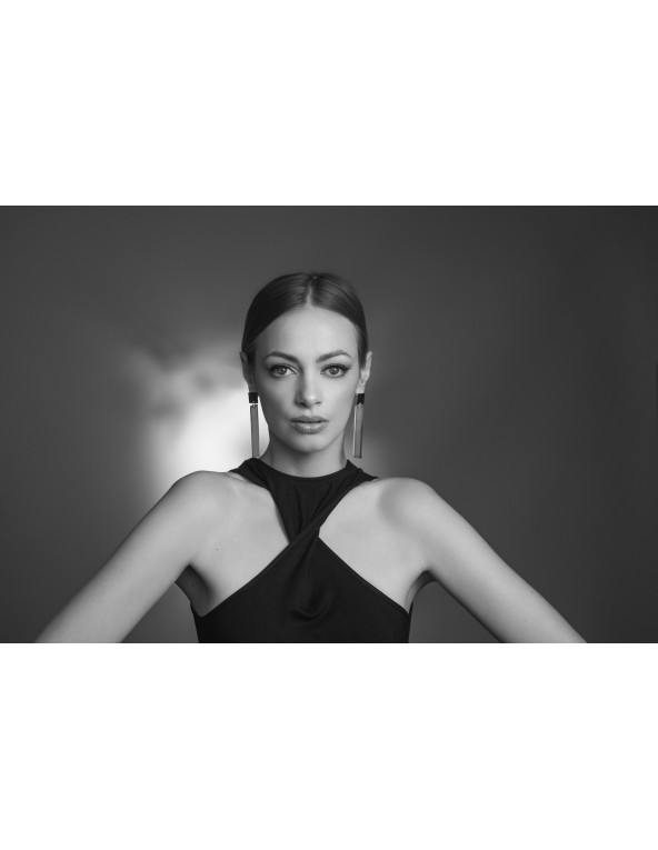 Stainless steel earrings – asymmetrical square and rectangle