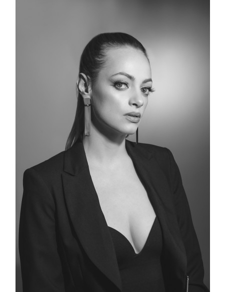 Stainless steel earrings – asymmetrical square and rectangle