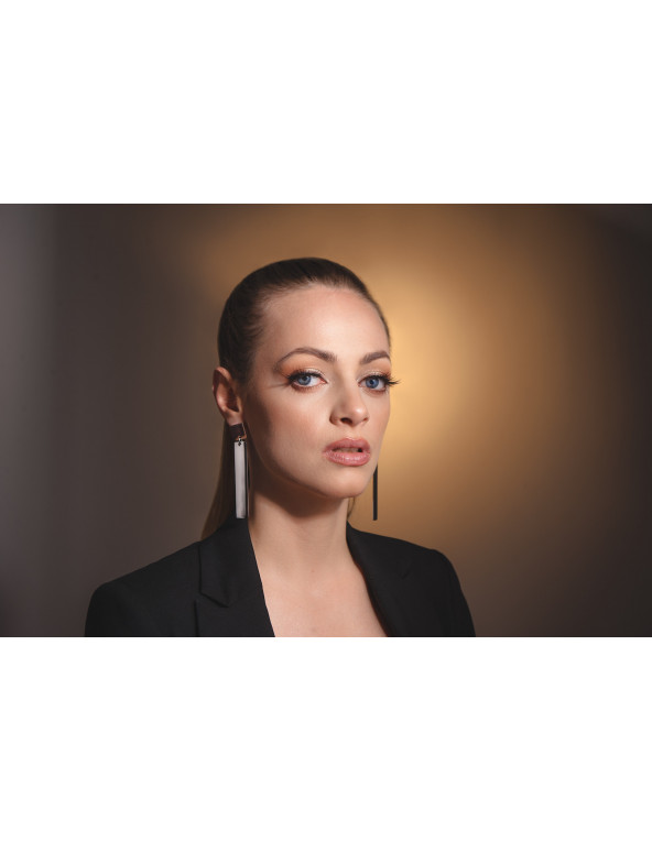 Stainless steel earrings – silver, square and rectangle