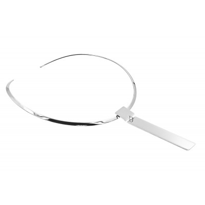 Stainless steel choker with a simple silver pendant