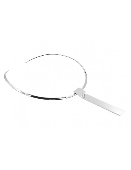 Stainless steel choker with a simple silver pendant