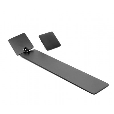 Modern asymmetrical black matte stainless steel earrings