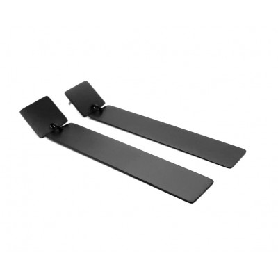 Long minimalist earrings made of black matte stainless steel