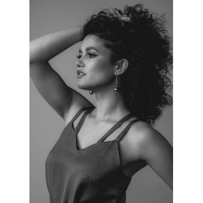 Silver ball earrings made of sterling silver 925 and stainless steel, minimalist design 2