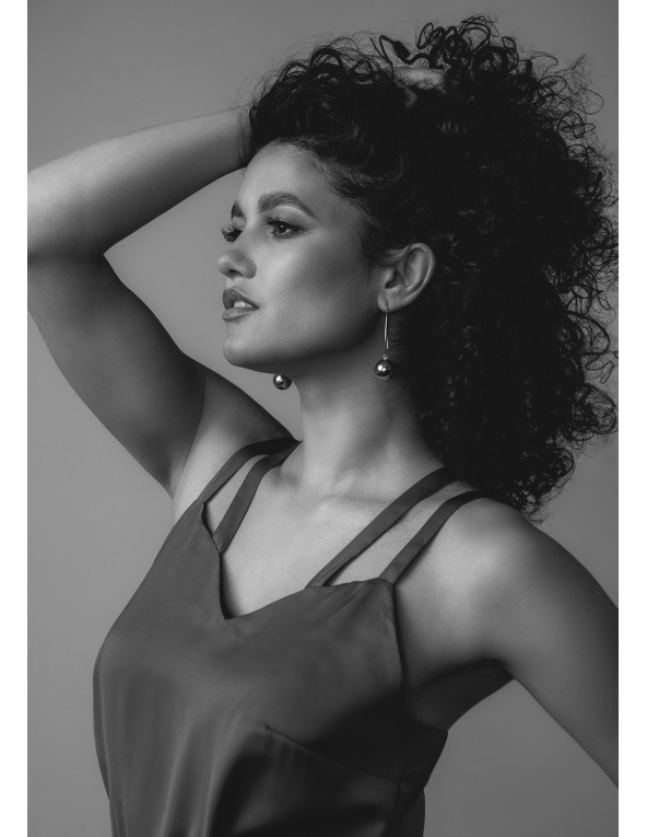 Silver ball earrings made of sterling silver 925 and stainless steel, minimalist design