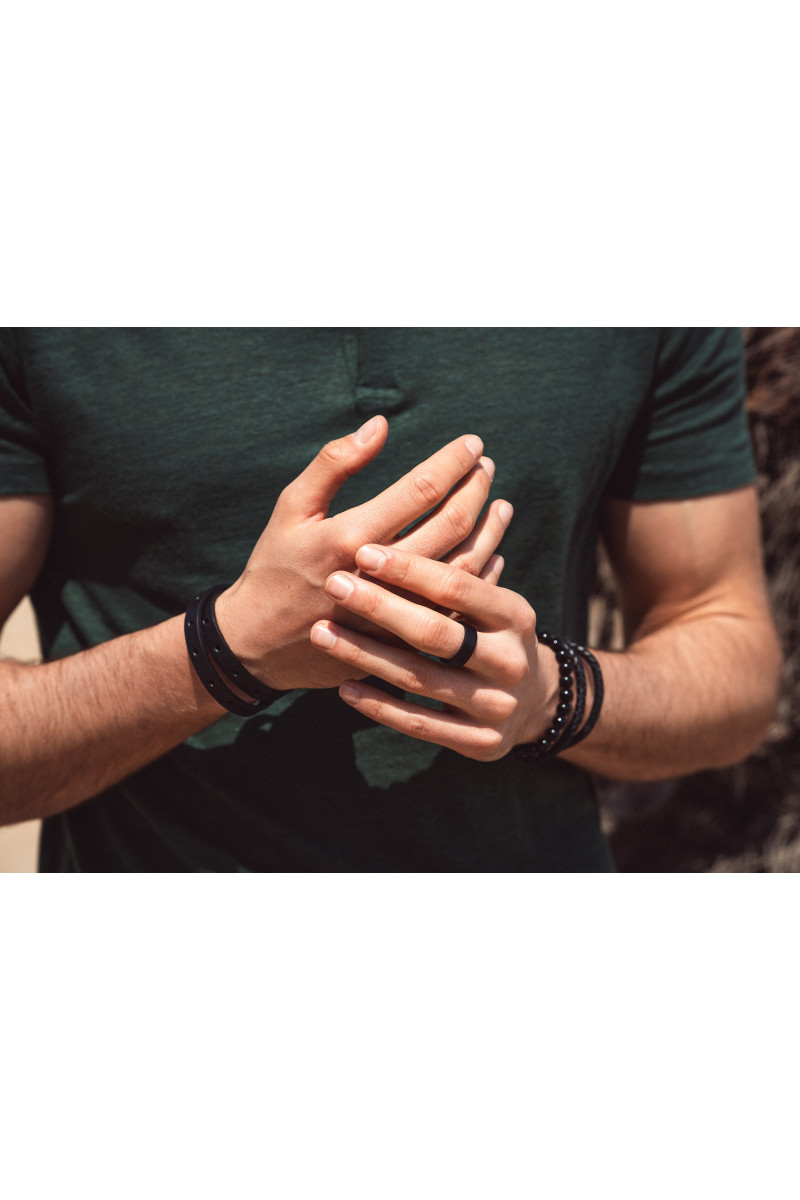 Matte black stainless steel ring