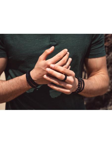 Matte black stainless steel ring
