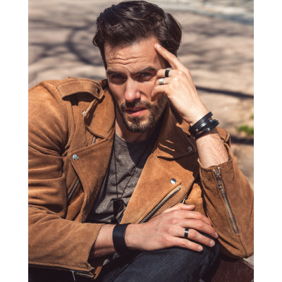 Matte black stainless steel ring 2