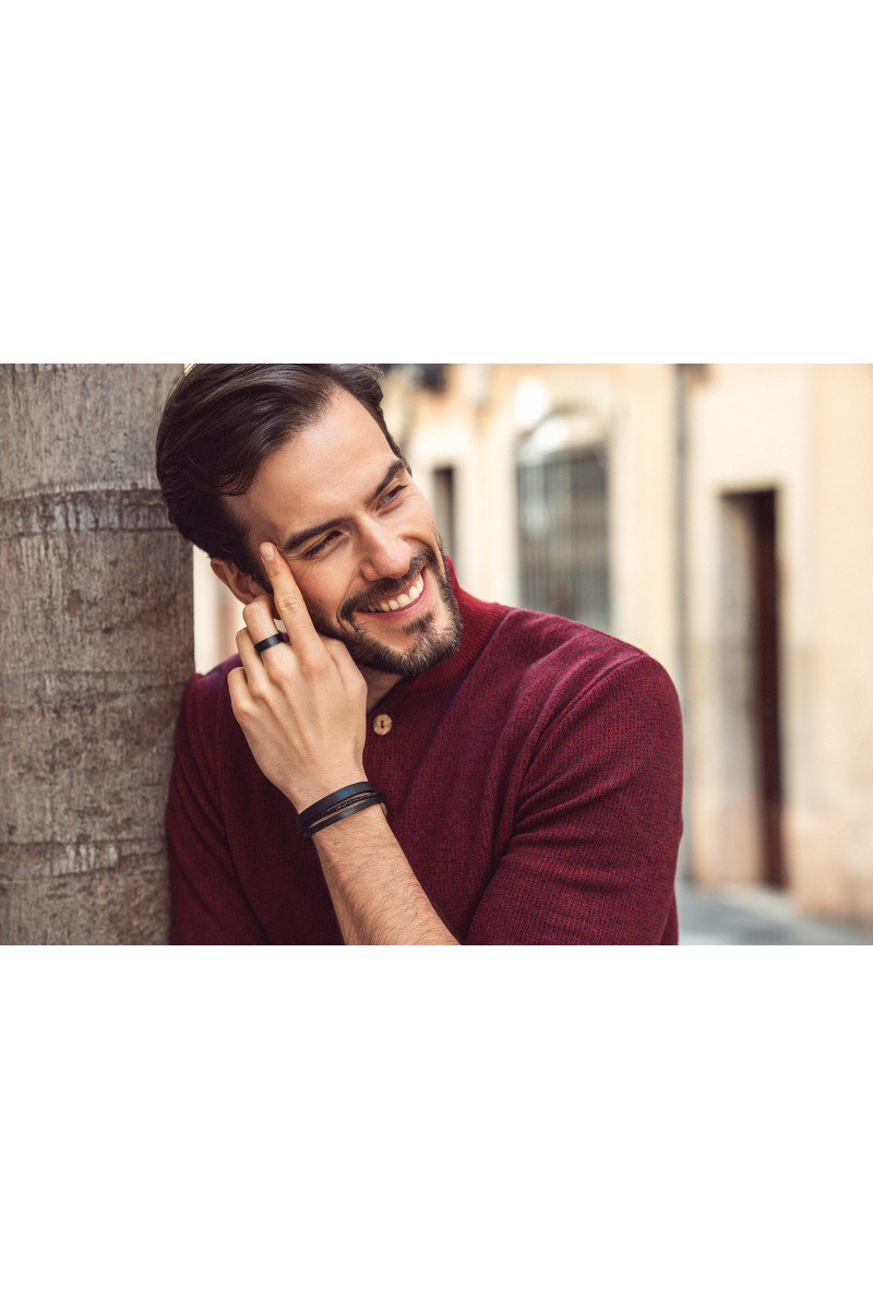 Matte black stainless steel ring