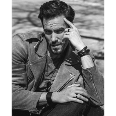 Men’s brown leather bracelet wrapped twice with steel snaps