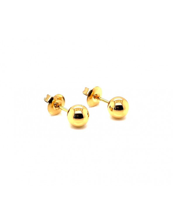 Gold-plated stainless steel ball earrings