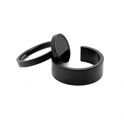 Black matte 2-in-1 stainless steel ring