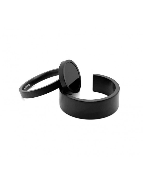 Black matte 2-in-1 stainless steel ring