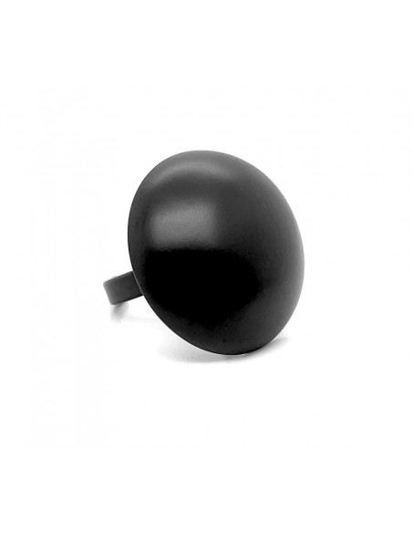 Black matte stainless steel ring in the shape of a hemisphere