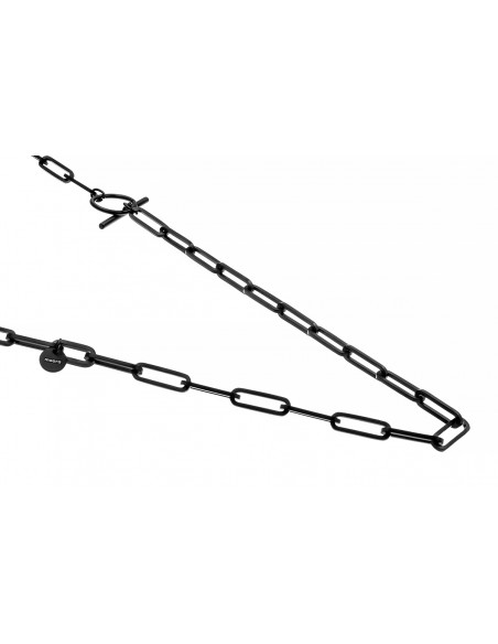 Black stainless steel choker with large links and decorative ball in matte finish