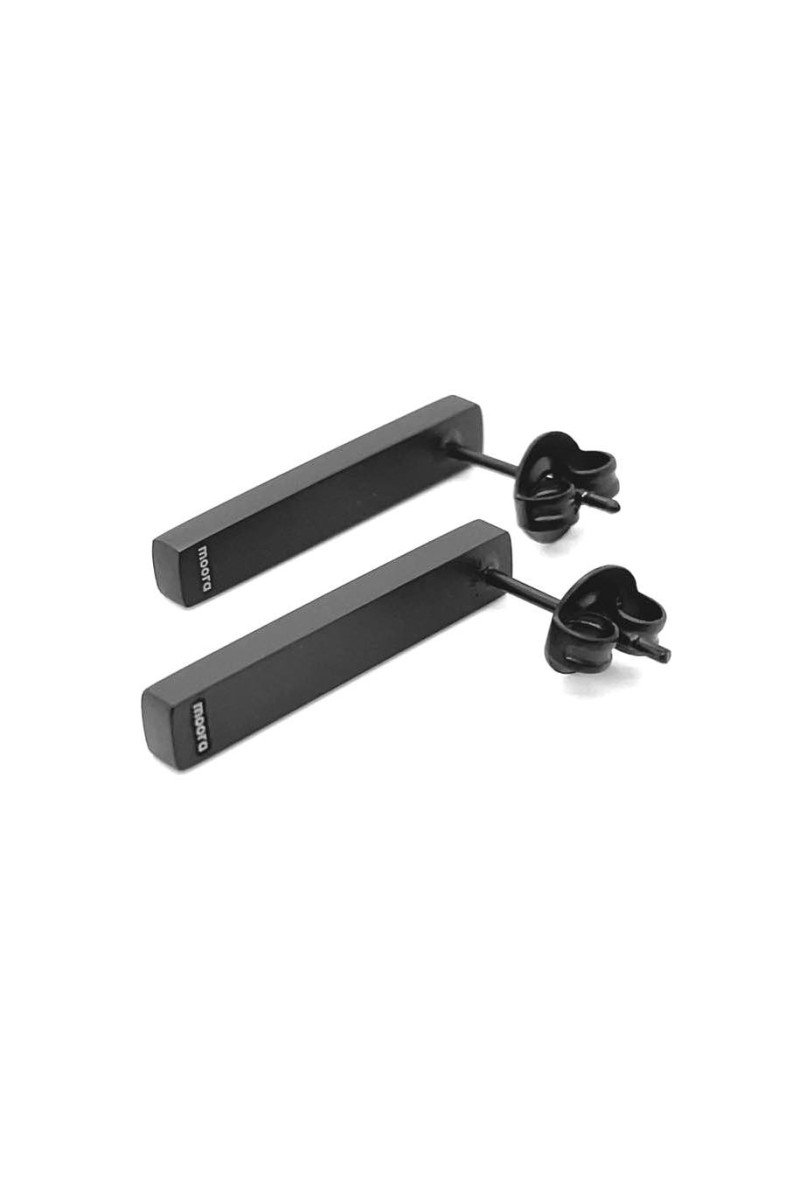 Black matte stainless steel stud earrings