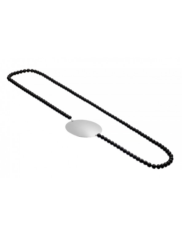 Long necklace of natural stones onyx with...