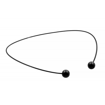 Black matte stainless steel choker necklace