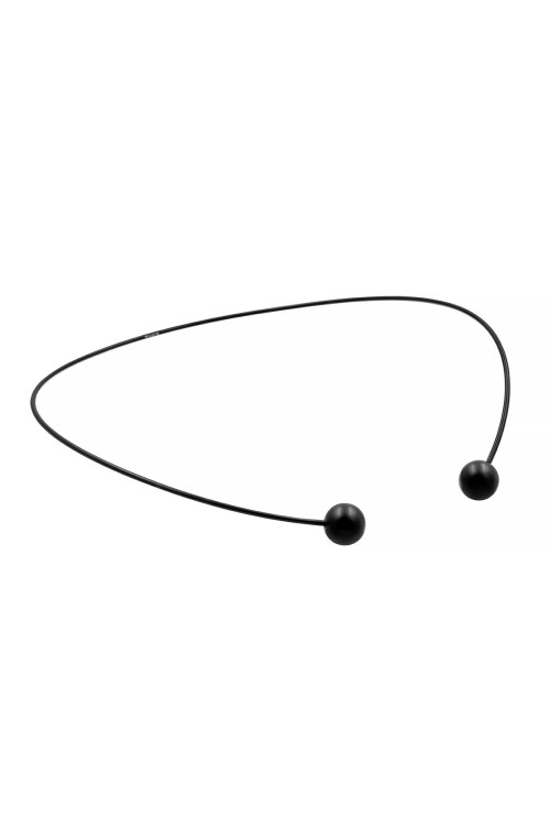 Black matte stainless steel choker necklace