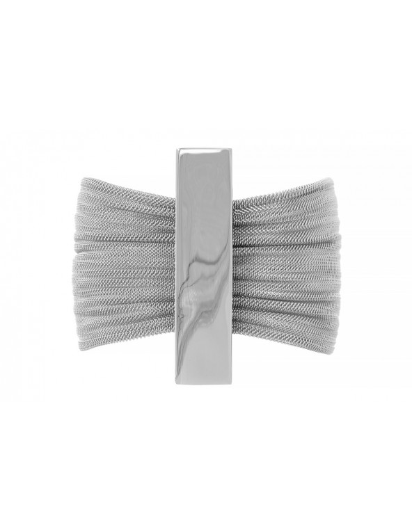 Bracelet made of stainless steel mesh and polished stainless steel, with a silver magnetic clasp