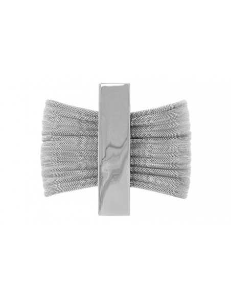 Bracelet made of stainless steel mesh and polished stainless steel, with a silver magnetic clasp