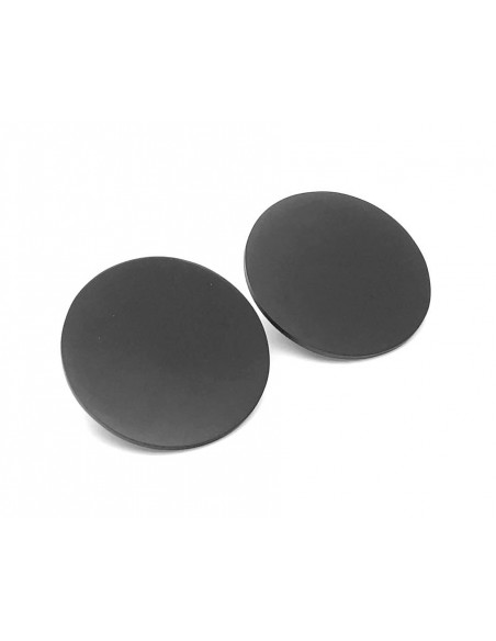 Black matte stainless steel hoop earrings, minimalist design