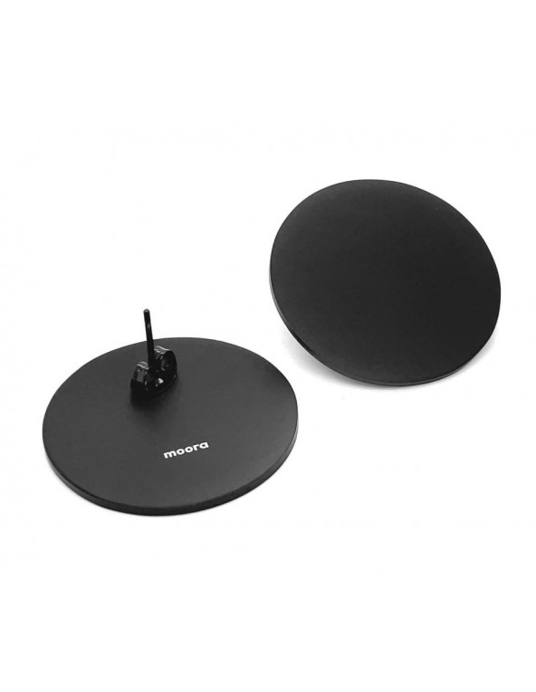 Black matte stainless steel hoop earrings, minimalist design