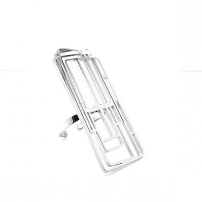 Large silver stainless steel ring