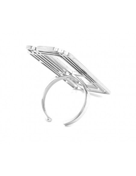Large silver stainless steel ring