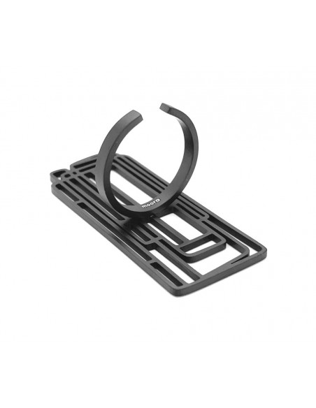 Large black matte stainless steel ring with a modern minimalist design