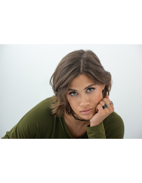 Black matte 2-in-1 stainless steel ring