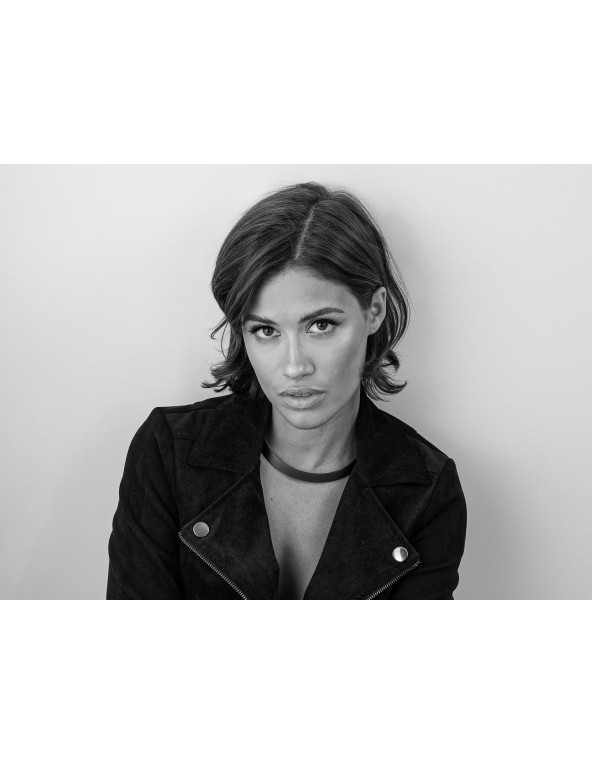 Black matte stainless steel choker on a white background