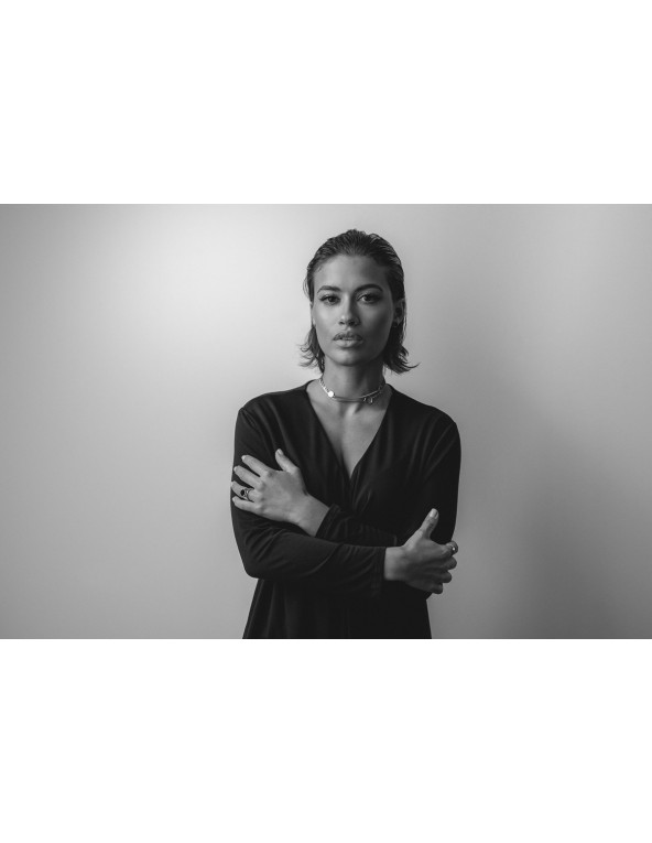 Double silver stainless steel necklace with adjustable length and lobster clasp