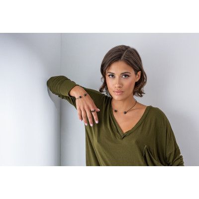 Black matte stainless steel choker necklace 2