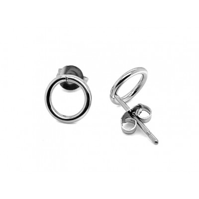 Delicate stainless steel hoop earrings in silver