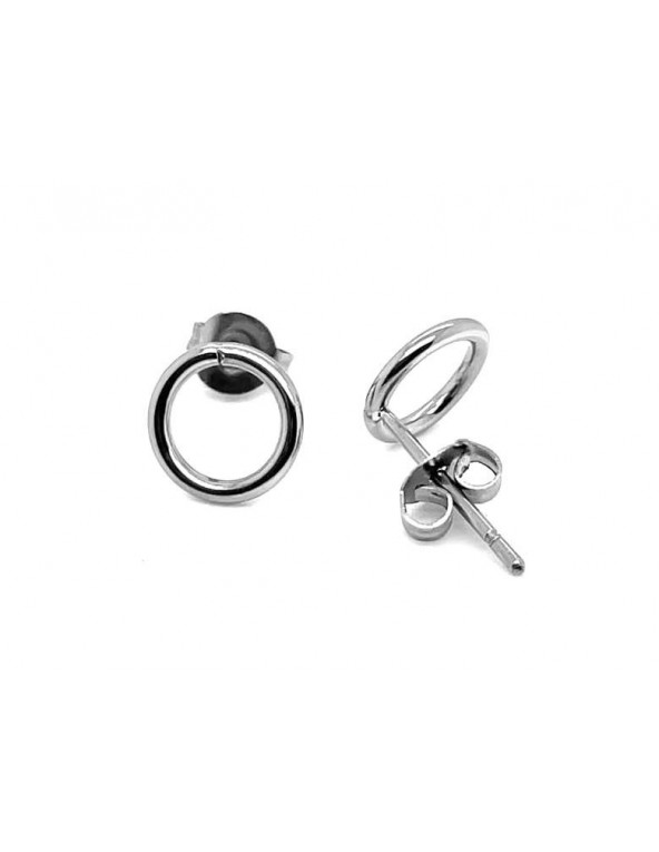 Delicate stainless steel hoop earrings in silver