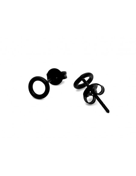 Delicate matte black stainless steel hoop earrings