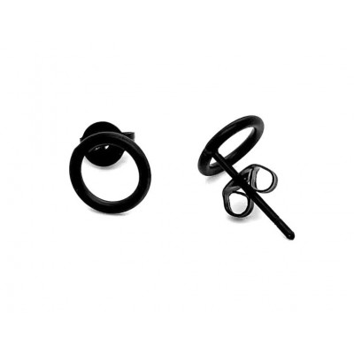 Matte black stainless steel hoop earrings