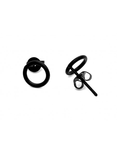 Matte black stainless steel hoop earrings