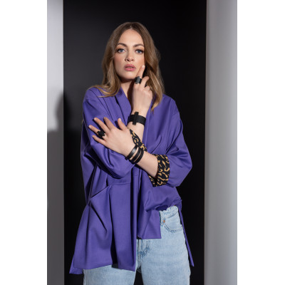 Black leather bracelet with matte stainless steel, handcrafted 2