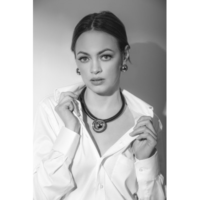 Silver stainless steel half-sphere stud earrings 2