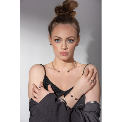 Delicate silver stainless steel half-sphere earrings 2