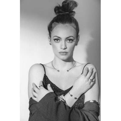 Gold-plated stainless steel ring with beads 2