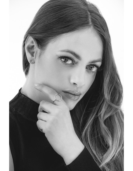 Delicate stainless steel hoop earrings in silver