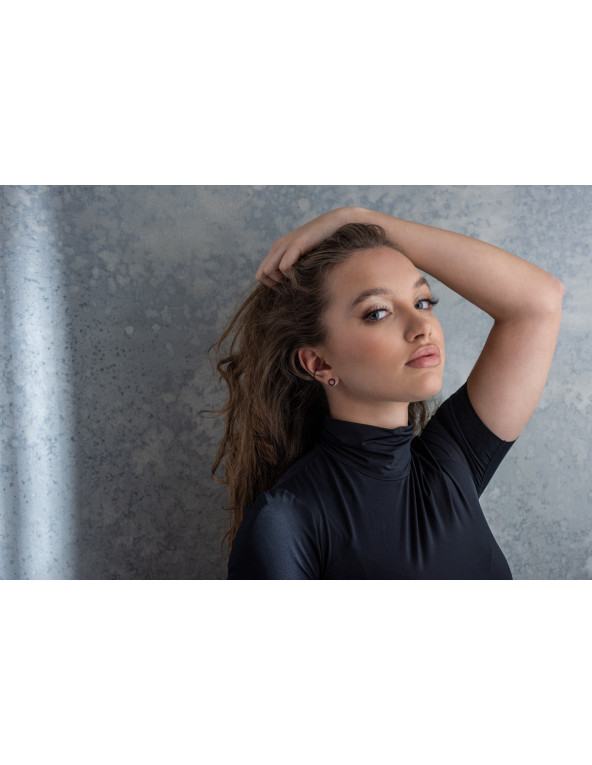 Matte black stainless steel hoop earrings