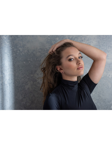 Matte black stainless steel hoop earrings